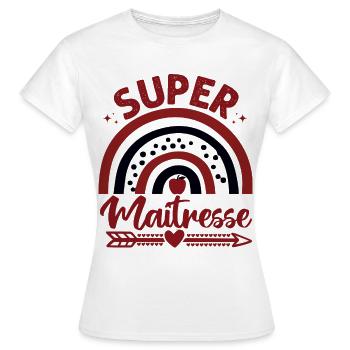 Super maitresse cadeau pour maîtresse d' école - T-shirt Femme - blanc - Devant - AI Model Female 172 dark (172cm)