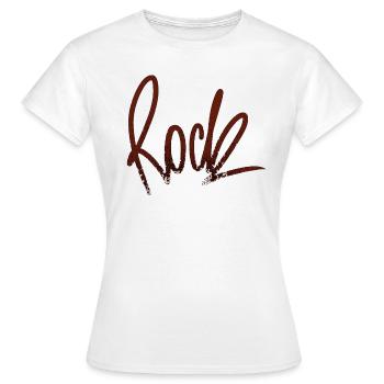 Inscription rock foncé rock ROCK - T-shirt Femme - blanc - Devant - AI Model Female 172 dark (172cm)