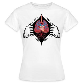 Cœur, poumons, système cœur-poumon - T-shirt Femme - blanc - Devant - AI Model Female 172 dark (172cm)