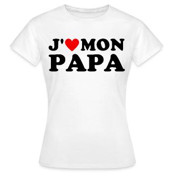 J' aime mon papa cadeau fête des pères coeur rouge - T-shirt Femme - blanc - Devant - AI Model Female 172 dark (172cm)