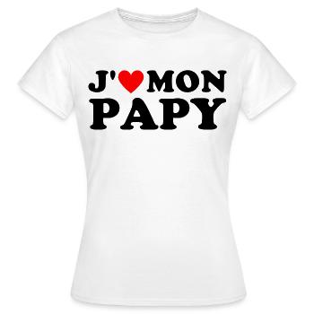 J' aime mon papy cadeau grand-père coeur rouge - T-shirt Femme - blanc - Devant - AI Model Female 172 dark (172cm)