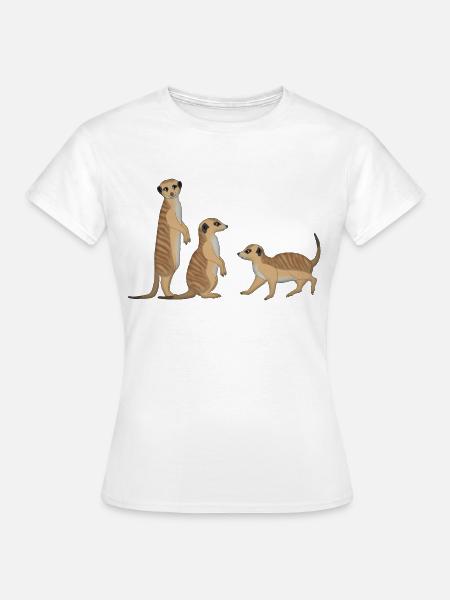 Erdmännchen drei - Frauen T-Shirt - Weiß
