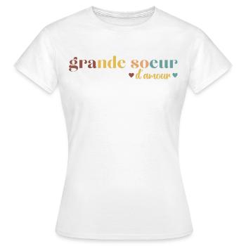 Grande soeur d' amour cadeau pour grande soeur - T-shirt Femme - blanc - Devant - AI Model Female 172 dark (172cm)