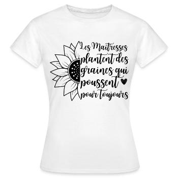 Les maîtresses plantent des graines cadeau - T-shirt Femme - blanc - Devant - AI Model Female 172 dark (172cm)
