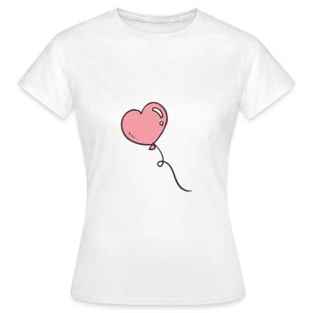 heart balloon - Women's T-Shirt - white - Front - AI Model Female 172 dark (172cm)