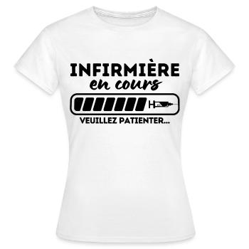 Infirmière humour future infirmière cadeau femme - T-shirt Femme - blanc - Devant - AI Model Female 172 dark (172cm)