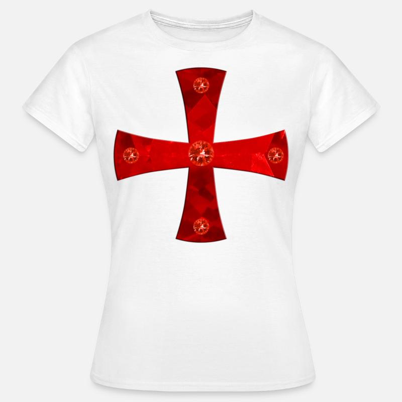 Templar Knight's Cross with gems - Women's T-Shirt - white