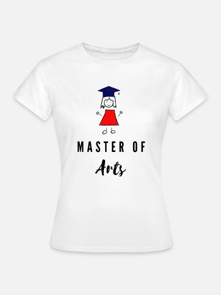 Master of Arts Absolventin Uni - Dame-T-shirt - hvid