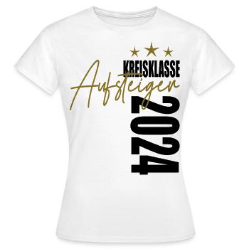 Aufsteiger Kreisklasse 2024 Aufstiegstrikot - Frauen T-Shirt - Weiß - Vorne - AI Model Female 172 dark (172cm)