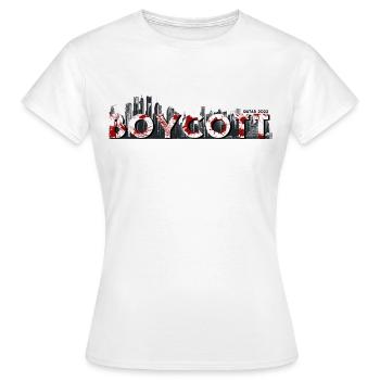 Boykott Fußball-WM in Qatar Schwarz - Frauen T-Shirt - Weiß - Vorne - AI Model Female 172 dark (172cm)