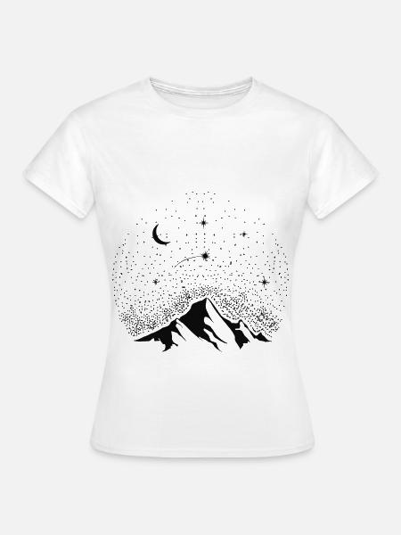Astro Berg Sternschnuppe Glücksbringer Geschenk - Frauen T-Shirt - Weiß