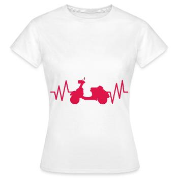Cadeau pour cyclomoteur ROLLER HEARTSCHLAG Pour conducteur de scooter - T-shirt Femme - blanc - Devant - AI Model Female 172 dark (172cm)