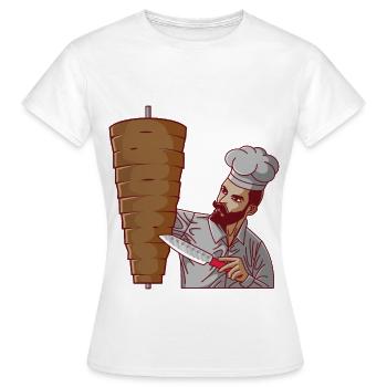 DÖNER KEBAP BAE Cuts In The Döner Restaurant - Women's T-Shirt - white - Front - AI Model Female 172 dark (172cm)