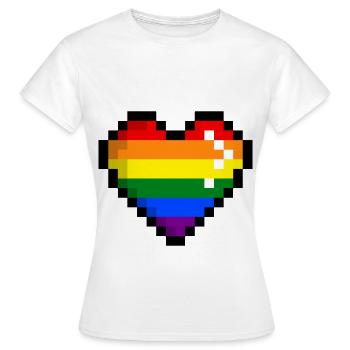 GAYMER PIXEL HEART LGBT Pride Gay Pride Month - T-shirt Femme - blanc - Devant - AI Model Female 172 dark (172cm)
