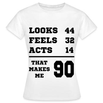 90 JAHRE ALT 90 Geburtstag Opa Lustig - Frauen T-Shirt - Weiß - Vorne - AI Model Female 172 dark (172cm)