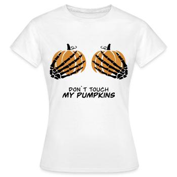 Halloween Kürbis Pumpkins - Frauen T-Shirt - Weiß - Vorne - AI Model Female 172 dark (172cm)