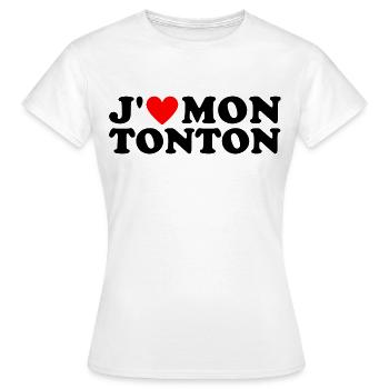 J' aime mon tonton cadeau oncle coeur rouge - T-shirt Femme - blanc - Devant - AI Model Female 172 dark (172cm)
