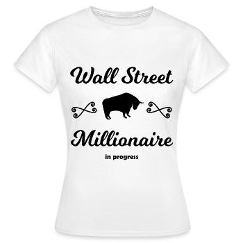 Le millionnaire boursier - T-shirt Femme - blanc - Devant - AI Model Female 172 dark (172cm)