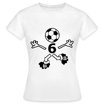 Player number six - Women's T-Shirt - white - Front - AI Model Female 172 dark (172cm)