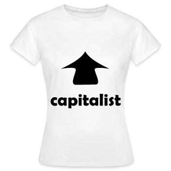 Der Investor und Kapitalist - Frauen T-Shirt - Weiß - Vorne - AI Model Female 172 dark (172cm)