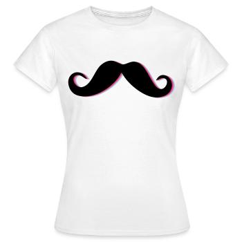 Funky Mustache - T-shirt Femme - blanc - Devant - AI Model Female 172 dark (172cm)
