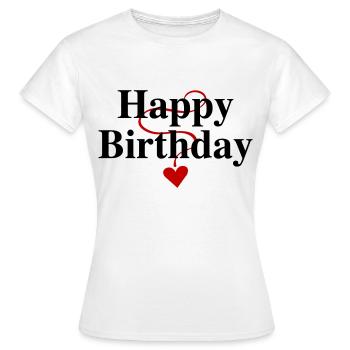 Anniversaire, Joyeux anniversaire, Félicitations, Voeux - T-shirt Femme - blanc - Devant - AI Model Female 172 dark (172cm)