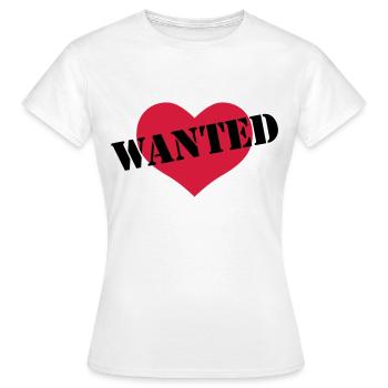 Coeur d'amour WANTED - T-shirt Femme - blanc - Devant - AI Model Female 172 dark (172cm)