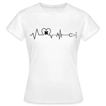 Nurse Heartbeat Stethoscope Gift - Women's T-Shirt - white - Front - AI Model Female 172 dark (172cm)