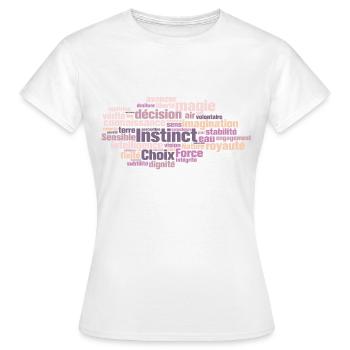Positive Wortwolke - Frauen T-Shirt - Weiß - Vorne - AI Model Female 172 dark (172cm)