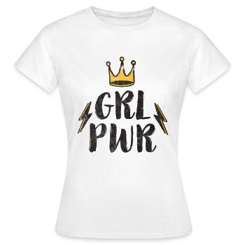girl power - Women's T-Shirt - white - Front - AI Model Female 172 dark (172cm)