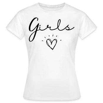 Filles. - T-shirt Femme - blanc - Devant - AI Model Female 172 dark (172cm)