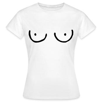 Boobs - Tshirt Hoodies - Frauen T-Shirt - Weiß - Vorne - AI Model Female 172 dark (172cm)