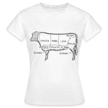 BBQ - Women's T-Shirt - white - Front - AI Model Female 172 dark (172cm)