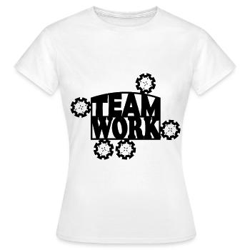 Travail d’Équipe - T-shirt Femme - blanc - Devant - AI Model Female 172 dark (172cm)