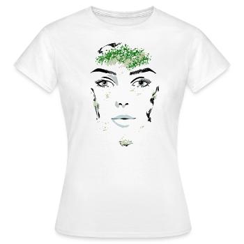 Frauengesicht - Frauen T-Shirt - Weiß - Vorne - AI Model Female 172 dark (172cm)