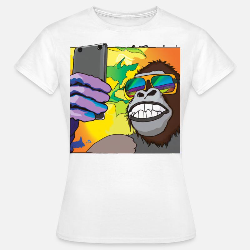 Gorilla makes Selfie V1 gift - Women's T-Shirt - white