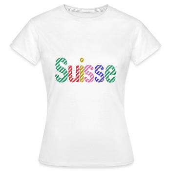SCHWEIZ. HUMOR. LAND. FLAGGE. GENF. LAUSANNE - Frauen T-Shirt - Weiß - Vorne - AI Model Female 172 dark (172cm)