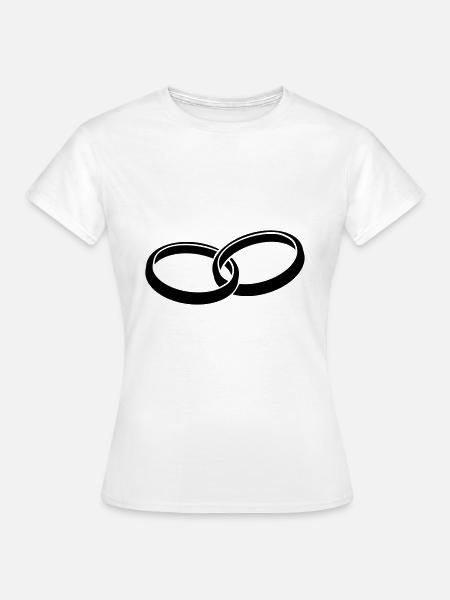 Ringe Verlobung Heirat - Frauen T-Shirt - Weiß