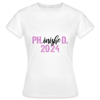 Docteur 2024 Graduation Philistin Dissertation Phd - T-shirt Femme - blanc - Devant - AI Model Female 172 dark (172cm)