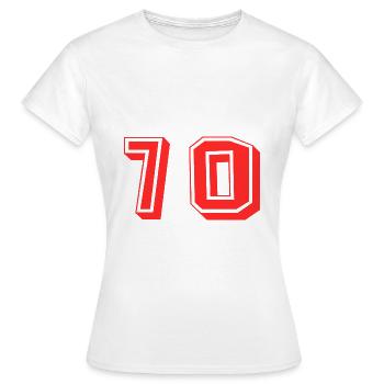 70. 70 YEARS. 70TH ANNIVERSARY. 70TH ANNIVERSARY. - Women's T-Shirt - white - Front - AI Model Female 172 dark (172cm)