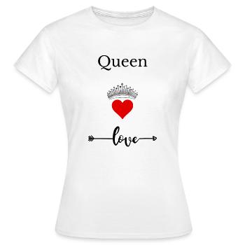 QUEEN OF LOVE - Women's T-Shirt - white - Front - AI Model Female 172 dark (172cm)