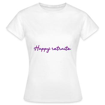 RETRAITE. RETRAITE. RETRAITEE. RETRAITE - T-shirt Femme - blanc - Devant - AI Model Female 172 dark (172cm)