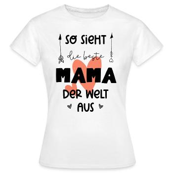So sieht die beste Mama der Welt aus - Frauen T-Shirt - Weiß - Vorne - AI Model Female 172 dark (172cm)