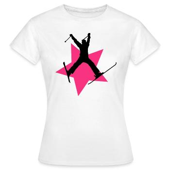 ski jump star - T-shirt Femme - blanc - Devant - AI Model Female 172 dark (172cm)
