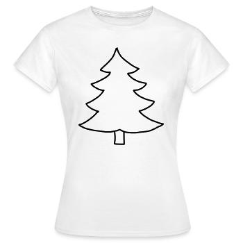 Tannenbaum Zeichnung - Frauen T-Shirt - Weiß - Vorne - AI Model Female 172 dark (172cm)