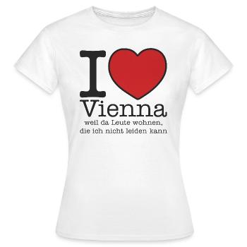 in Wien wohnen Leute, die ich nicht leiden kann - Frauen T-Shirt - Weiß - Vorne - AI Model Female 172 dark (172cm)