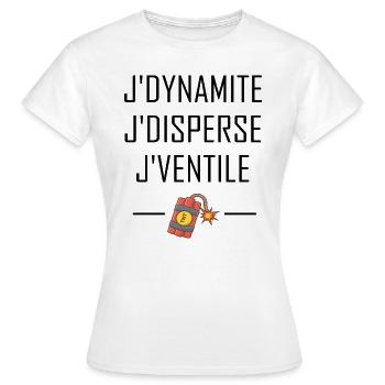 J'dynamite t-shirt citations cadeau humour - T-shirt Femme - blanc - Devant - AI Model Female 172 dark (172cm)