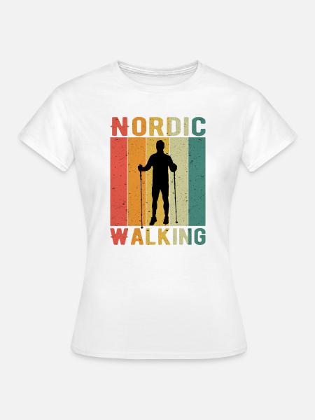 Nordic Walking - Frauen T-Shirt - Weiß