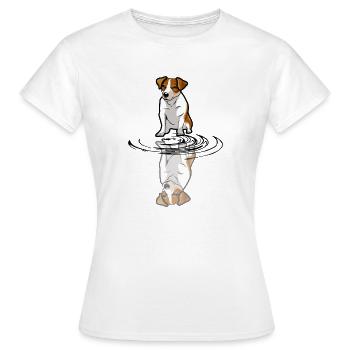 Jack Russell mirroring - Women's T-Shirt - white - Front - AI Model Female 172 dark (172cm)