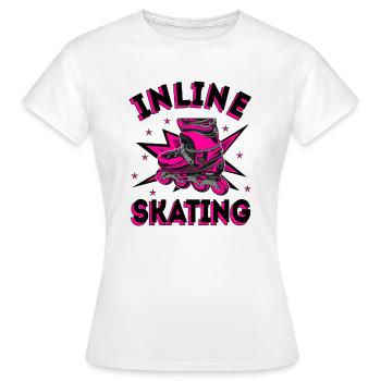 Inline Skating Inline-Skates - Frauen T-Shirt - Weiß - Vorne - AI Model Female 172 dark (172cm)